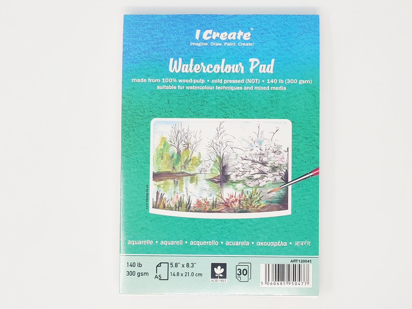 I Create A5 Watercolour Pad | 300 gsm, 30 Sheets