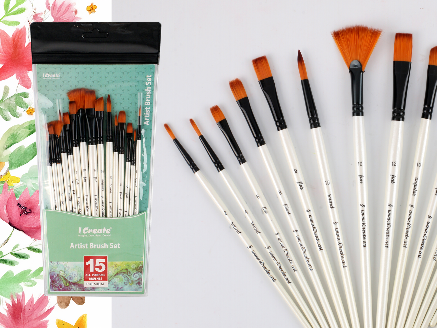 Artist Brush Set | Golden Taklon | Acrylic, Watercolour or Oil Paint