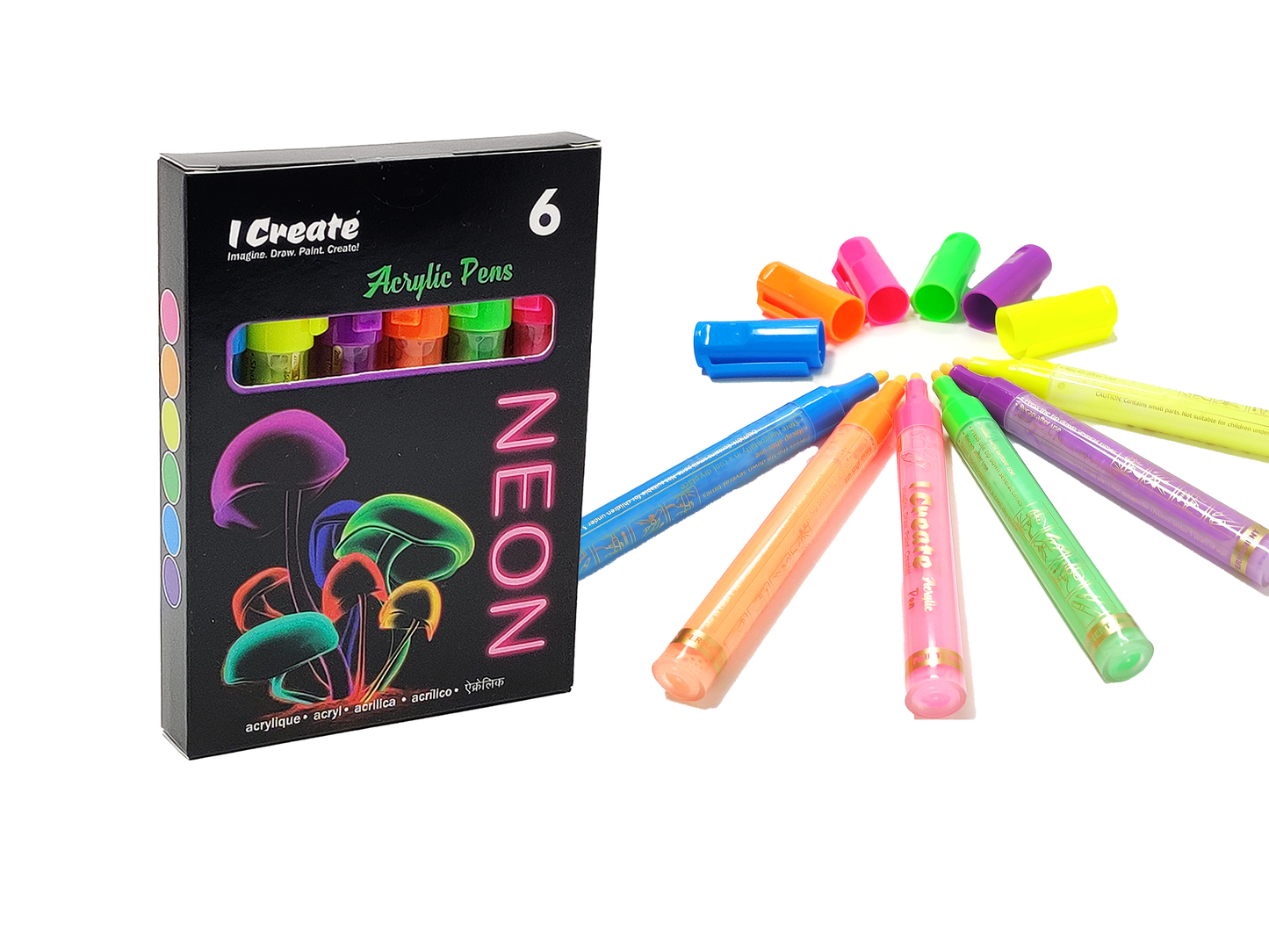 NEON Acrylic Pens - 6 Set