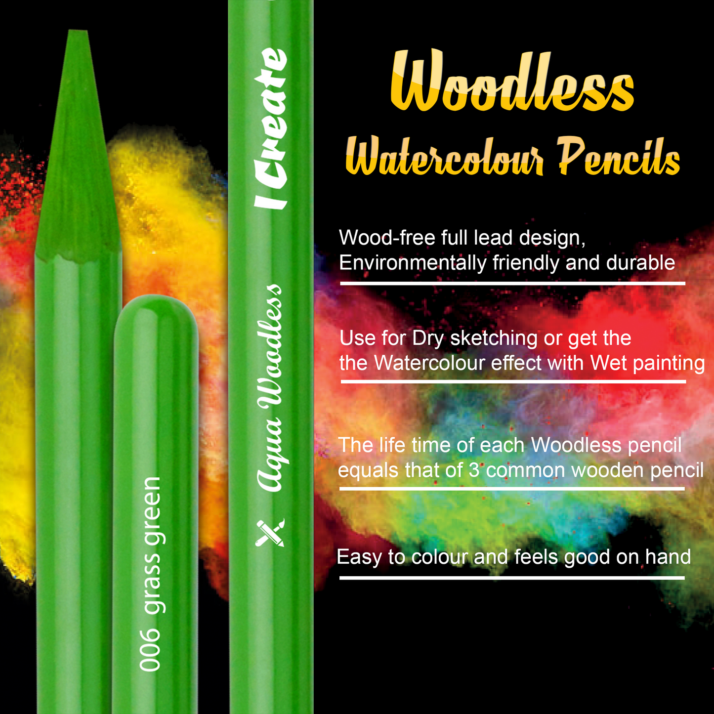 Woodless Watercolour Pencil | Set of 12 in a Tube