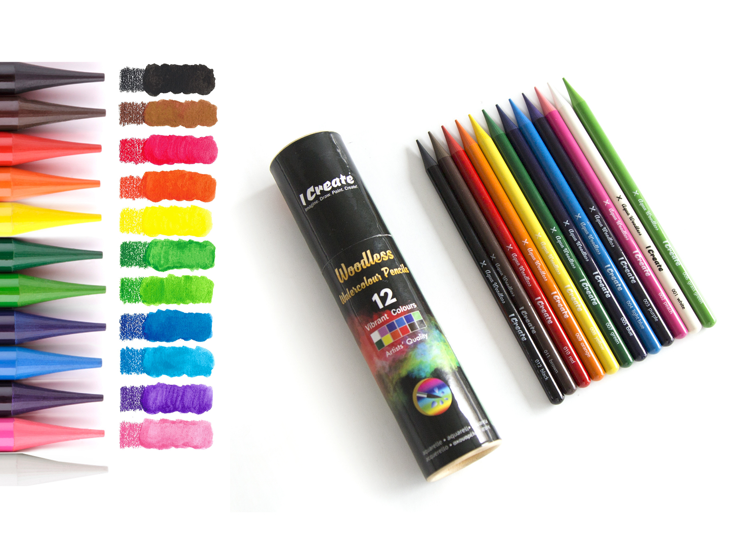 Woodless Watercolour Pencil | Set of 12 in a Tube